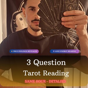 Lectura de tarot psíquica de 3 preguntas a la misma hora, lectura de tarot a la misma hora, lectura intuitiva, lectura psíquica espiritual rápida, lectura del amor
