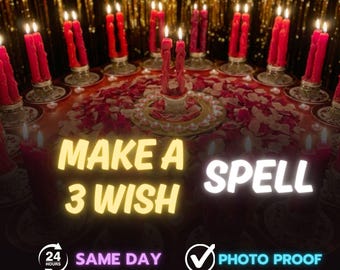 Same Day Make a Wish Spell, Manifest 3 Desires Ritual, Powerful Goal Fulfillment, Instant Attraction & Luck, White Magic Manifestation