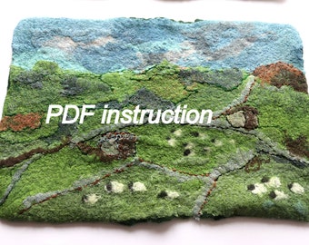 Wet Felting Tutorial: Felted Notebook Cover (PDF E-book)