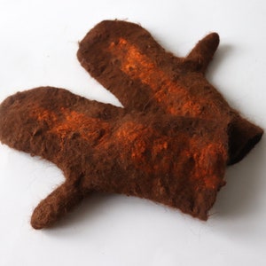 Felted gloves Hand Felted Alpaca Mittens, Brown  alpaca gloves, Brown wool mittens, Cozy winter Gloves, Alpaca wool arm warmer