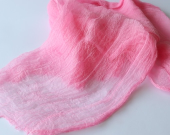 Hand Dyed Cotton Gauze Fabric: Nuno Felting, Photo Props, Wedding Decor