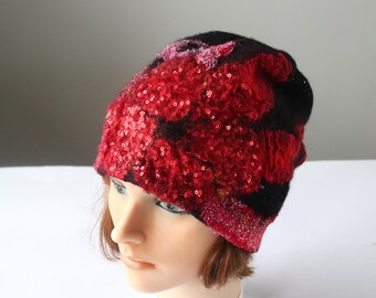 Felted Hat Blue Navy Wool Hat, Felt Winter Warm Hat, Wool  display picture 1