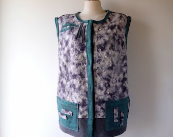 Felted women vest Grey wool alpaca vest Alpaca waistcoat women felted jacket alpaca women vest