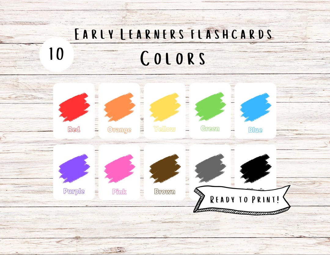 Early Learners Flashcards - Colours - Etsy