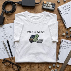 Code At My Own Pace Shirt, Introvert Programmer Gift, Slow Coding Turtle Tee, Work From Home Apparel, Software Engineer Gift