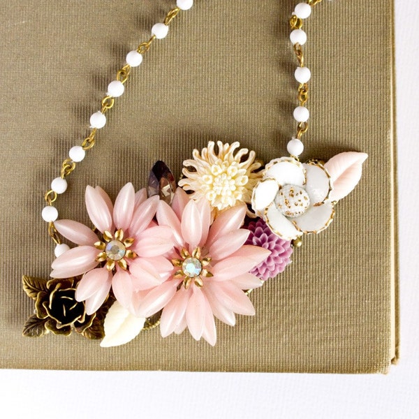 SALE - Lavender Dreams Vintage Collage Necklace