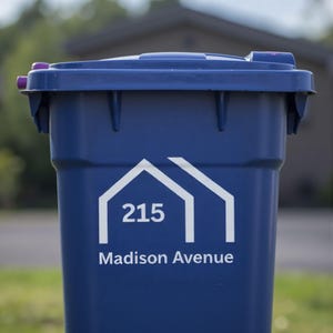 Custom House Address Wheelie Bin Stickers, Personalized Wheelie Bin Stickers, Classic Design Bin Sticker, House Number&Address Stickers