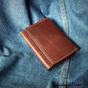 Handmade Women's Leather Wallet with Zipper Closure