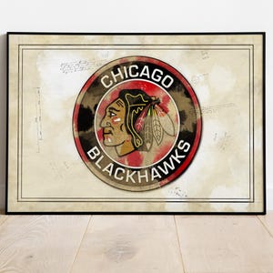 Chicago Blackhawks Poster, Chicago Blackhawks, Hockey Poster, Gift For Dad, Sports Decor, Chicago Blackhawks Picture, Mancave Poster, Decor