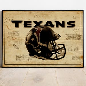 Houston Texans, Sports Print, Gifts For Him, Sports Decor, Mancave Art, Mancave Poster, Texans Poster, Mancave, Athletic Prints, Wall Decor