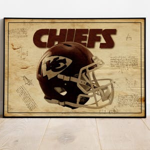 Kansas City Chiefs, Sports Print, Gifts For Him, Sports Decor, Sports Teams, Chiefs Poster, Mancave Poster, Football Prints, Football Art