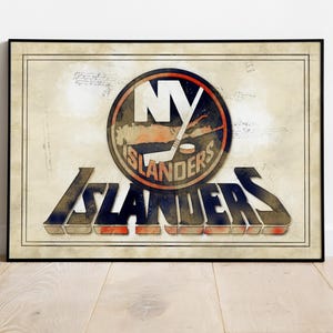 New York Islanders Poster, Islanders Picture, Sports Decor, Islanders Picture, Hockey Posters, New York Islanders, Islanders Poster, Mancave