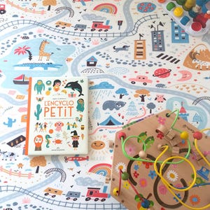 City Road ultrazacht kinderspeelkleed, vloerkleed voor kinderkamer, speelkleed, vloerkleed, kinderkamerdecor, met kussensloop cadeau