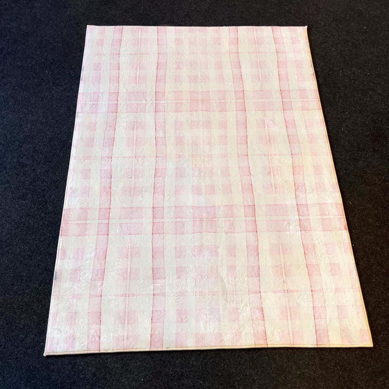 Soft Pink Plaid Nursery Rug: Washable Kids Room Carpet with Cushion Cover image 4