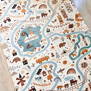 Alfombra de juegos infantil City Road: decoración ultrasuave para la habitación del bebé, regalo perfecto para una funda de almohada. imagen 6