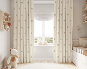 Star Print Nursery Curtains: Modern Minimalist Window Decor