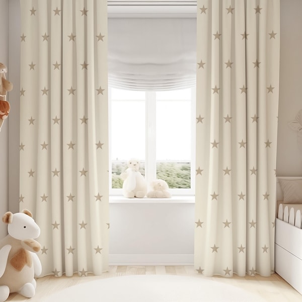 Stars Curtains - Etsy - Star Pattern Curtains Apartment Renovation Ideas