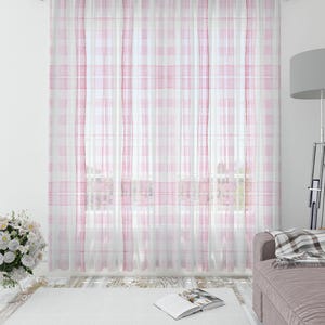 Soft Pink Plaid Nursery Rug: Washable Kids Room Carpet with Cushion Cover image 9