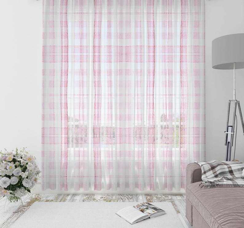 Soft Pink Plaid Nursery Rug: Washable Kids Room Carpet with Cushion Cover image 9