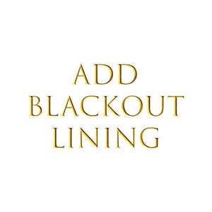 May include: Add blackout lining text in gold lettering on a white background.