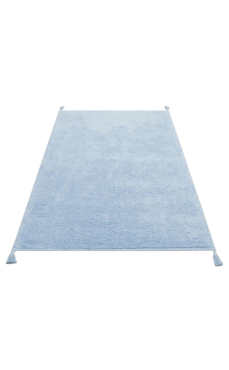 light blue rug, cotton nursery rug, soft baby playmat, washable kids carpet, toddler room decor, cozy round rug, minimalist baby room, rectangular play mat, kids room carpet, soft blue nursery rug, light blue home decor, modern nursery mat