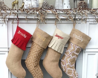 personalized elegant burlap christmas stockings print moroccan modern diamond ruffle cuff country chic rustic sheek personalized embroidered - Elegant Christmas Stockings personalized elegant burlap christmas stockings print moroccan modern diamond ruffle cuff country chic rustic sheek personalized embroidered - Elegant Christmas Stockings