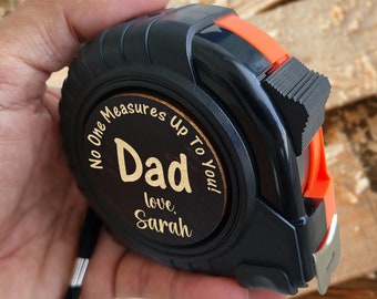 Personalized 25' Measuring Tape - Perfect Gift for Dad, Men, Daughter, Son, Wife, or Father's Day - Happy Birthday, First New Gift