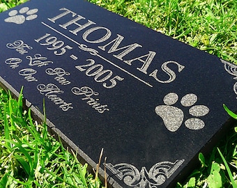 Personalized Dog Memorial  Cat Memorial Granite Stone Pet Grave Marker Engraved In Memory of Headstone Custom Engraved Garden Memorial Stone