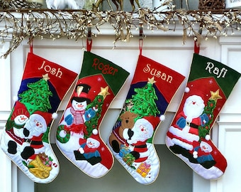 kids christmas stockings boys applique santa and friends christmas stockings embroidered with names or personalized monogram for kids adults fishing stocking etsy kids christmas stockings boys applique santa and friends christmas stockings embroidered with names or personalized monogram for kids adults fishing stocking etsy