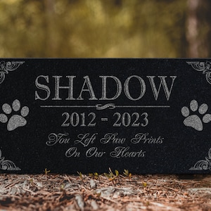 Personalized Dog Memorial Cat Memorial Granite Stone Pet Grave Marker Engraved In Memory of Headstone Custom Engraved Garden Memorial Stone image 4