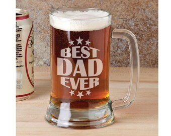 American Daddy Best Dad Ever 16 Oz Beer Stein First Fathers Day Gifts for Papa, Paw Paw, Grandpa, Husband Beer Glass Gift from Kids Wife