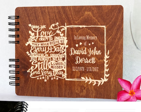 Funeral Guest Book Personalized Wooden Memorial Guestbook Black Wood Celebration Of Life Guest Book Remembrance In Loving Memory - 