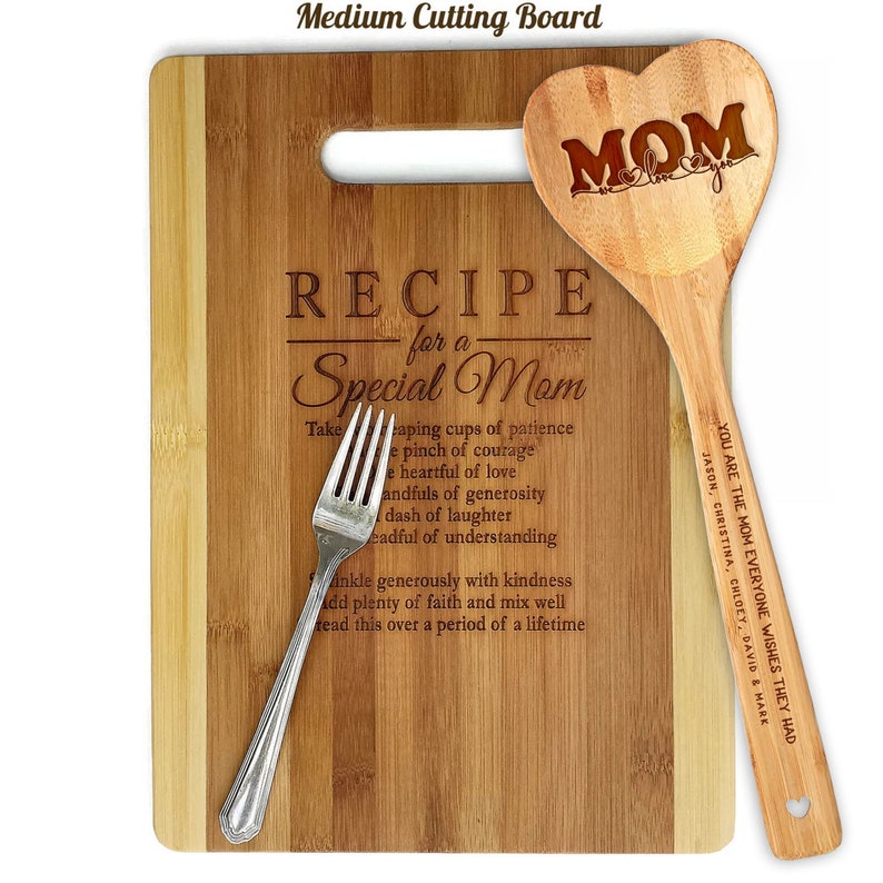 Mothers Gift Personalized Recipe for a Special Mom Custom Cutting Board Gift for Mom Mommy Birthday Mother's Day Christmas Gift from kids image 3