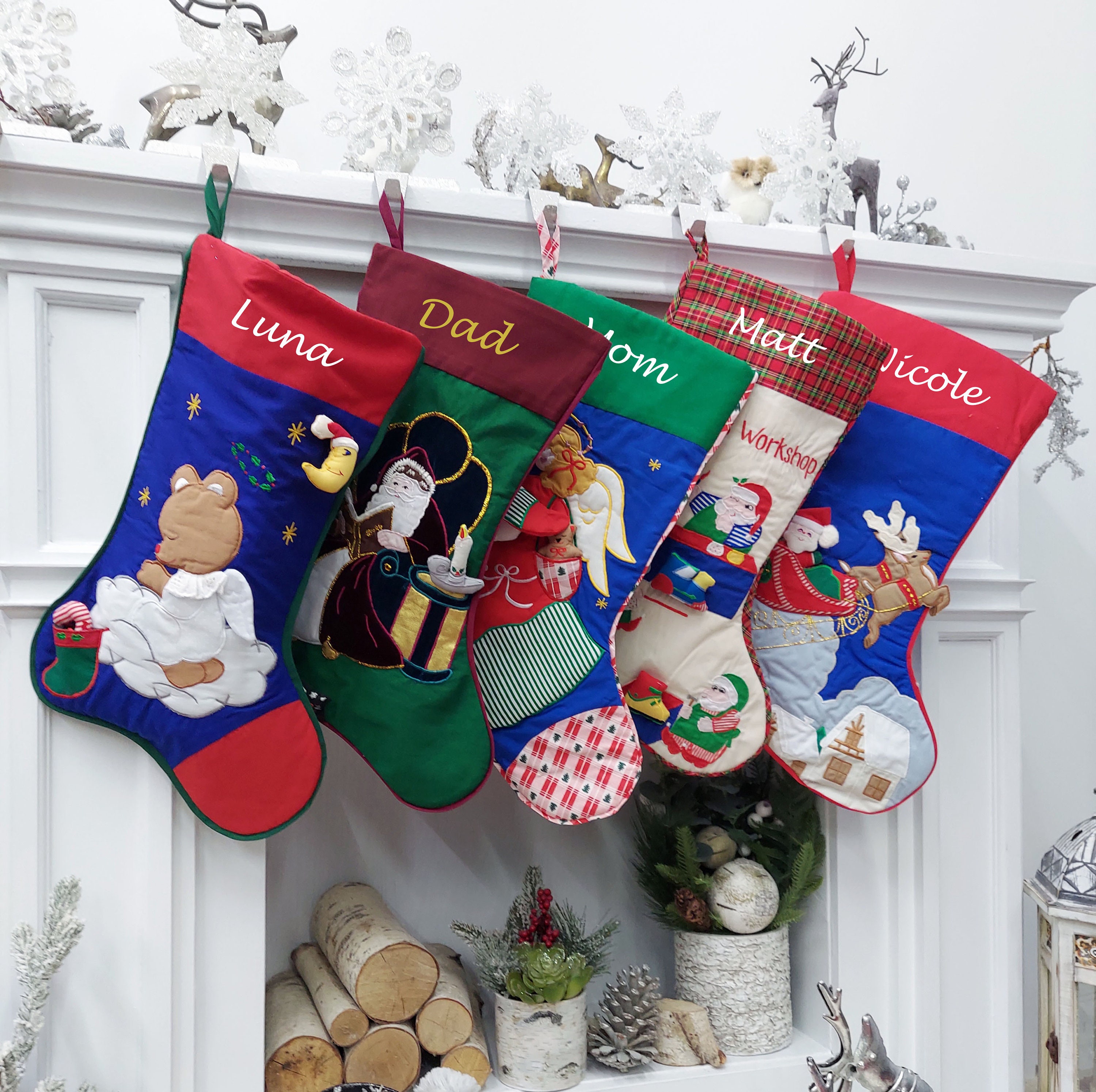 Christmas Stocking Name Tags Personalized Stocking Wood Letters Custom–  Stocking Factory