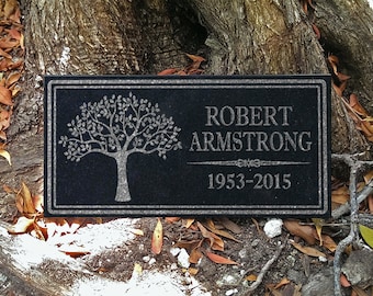 Custom Memorial Stone Personalized Loving Memory Granite Memorial Plaque Gift Sympathy Remembrance Garden Grave Marker Stone Indoor Outdoor