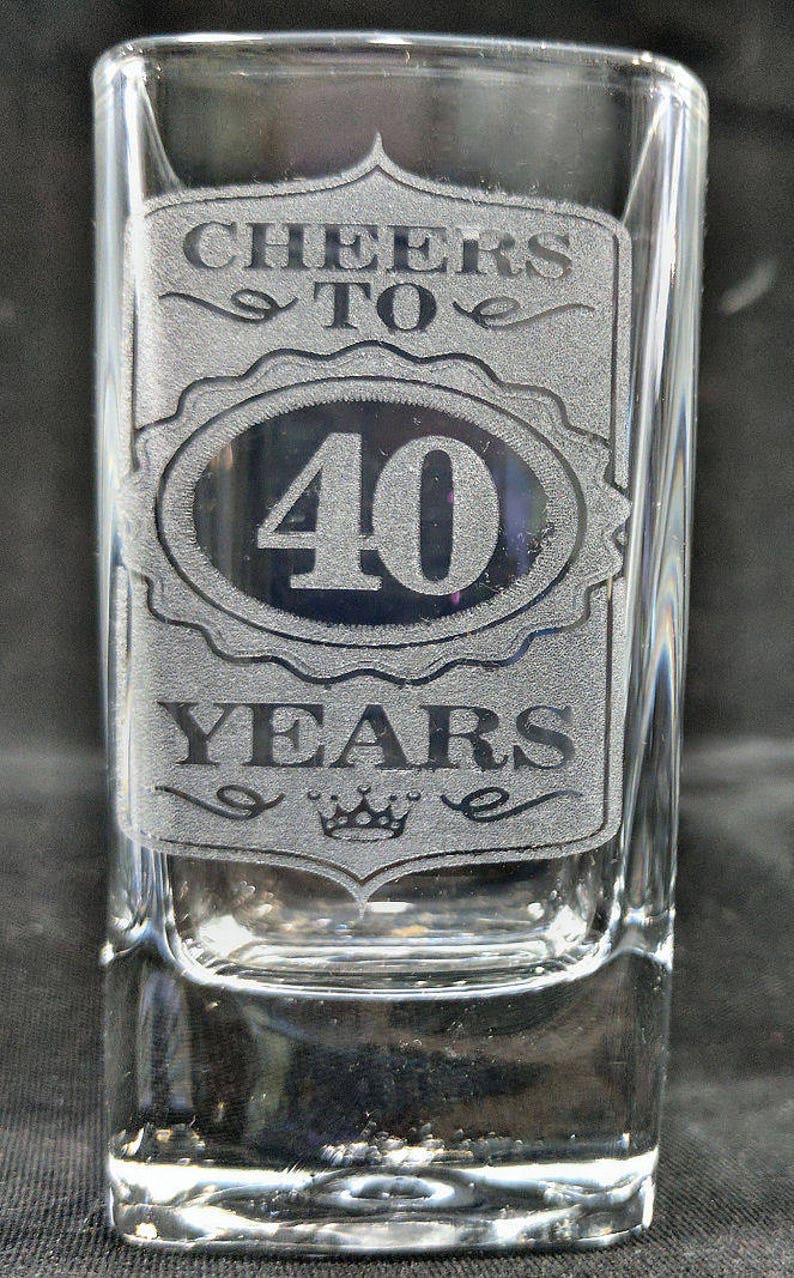 21st Birthday Shot Glass Cheers to 21 Years Glass Custom Engraved Birthday Party Favor Present Guests 30th 40th 50th 60th 70th 80th Custom image 2