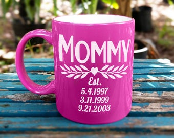 Mothers Day Personalized Tea Coffee Mug for Mom Best Mom Ever Mommys Birthday Gift New Mom Baby Shower Present Mother Christmas Mugs Gifts