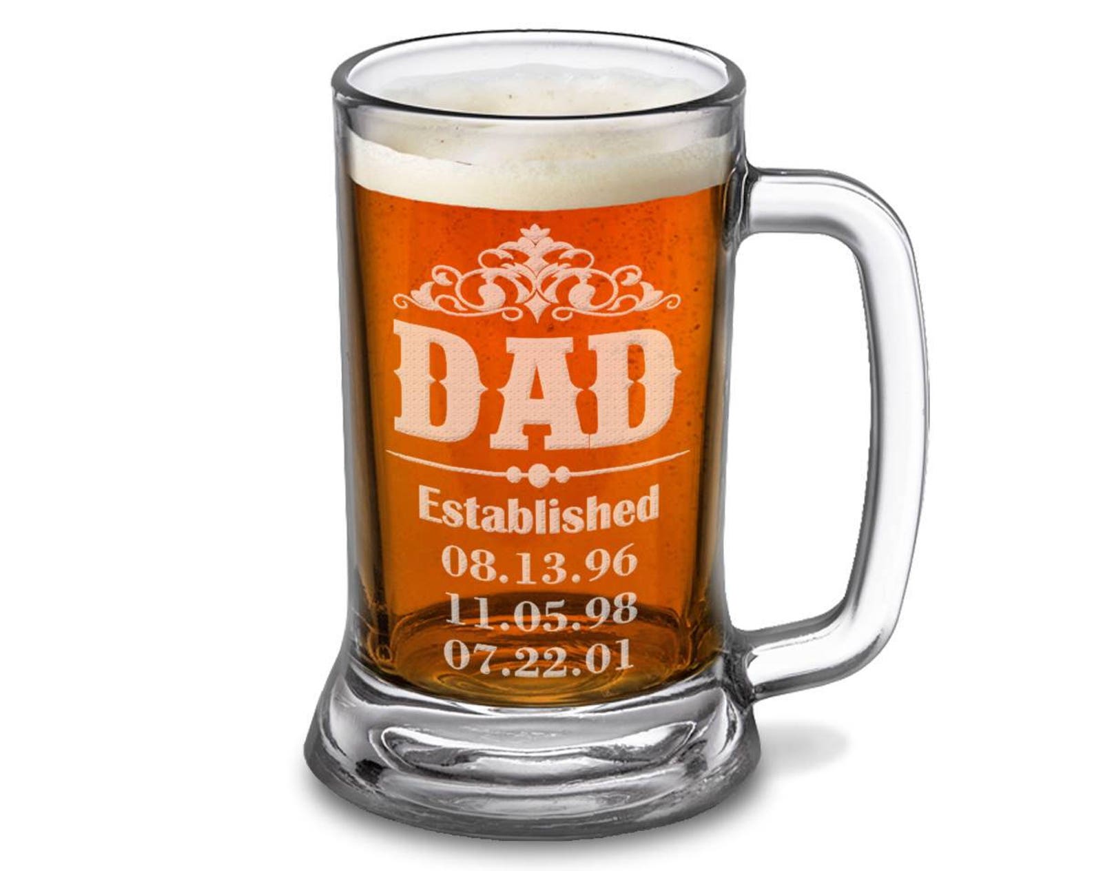 Dad Gift Daddy New Dad Beer Mug 16 Oz Engraved Beer Glass Etsy