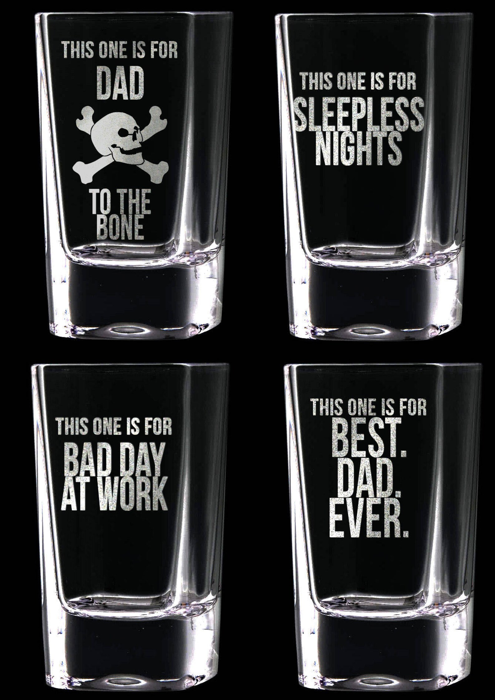 Gift for Dad Set of 4 Father's Day Shot Glasses Dad to the Etsy