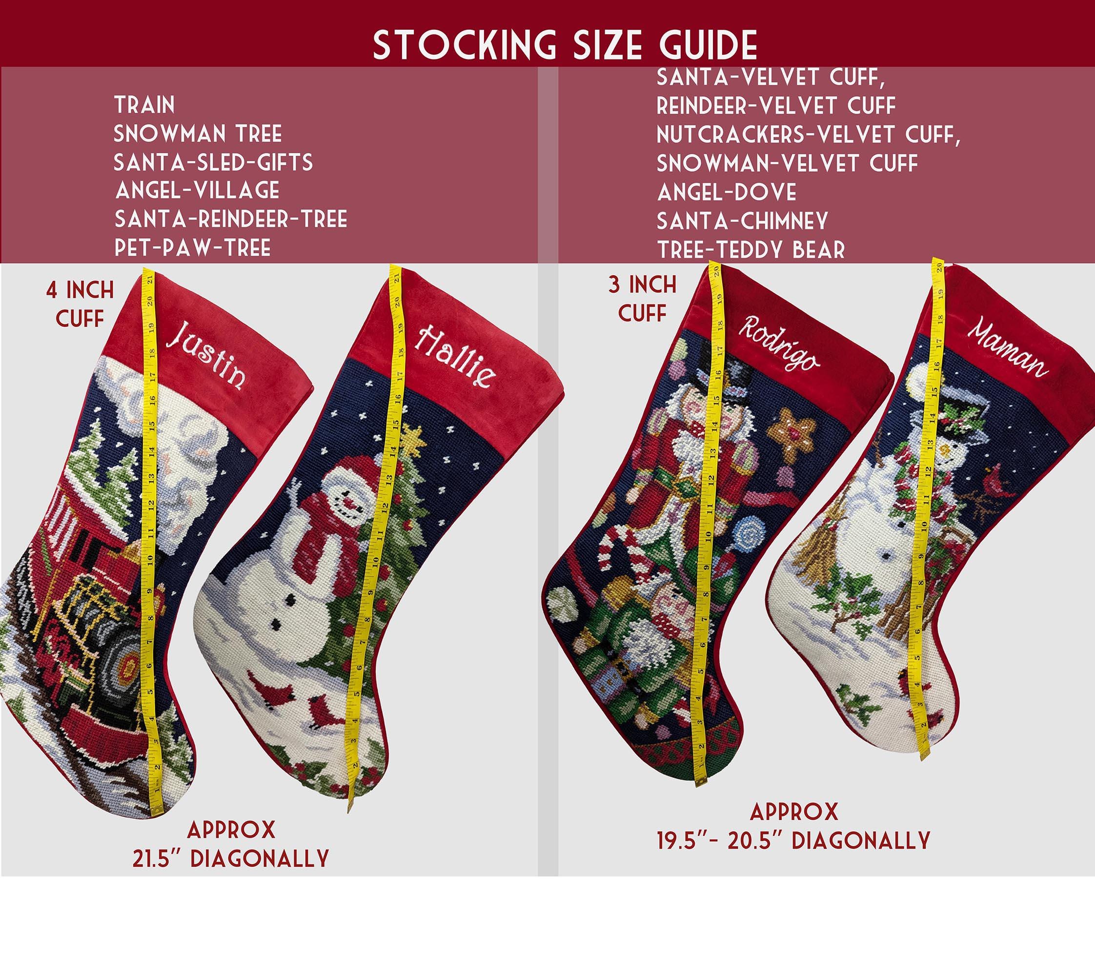 Needlepoint Christmas Stockings Personalized Santa Nutcracker Reindeer Old World Finished Embroidered Stockings with Names