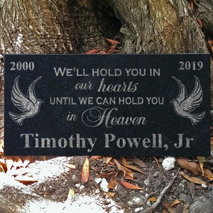 Memorial Plaque Remembrance Loving Memory Grave Marker Funeral Grief Personalized Garden Stone Indoor Outdoor Sign Custom Engraved Granite