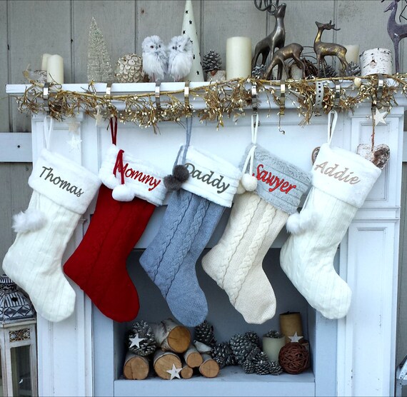 21/" Long Thick Faux Fur Christmas Stocking Soft and Plush Green Blue Pink Red