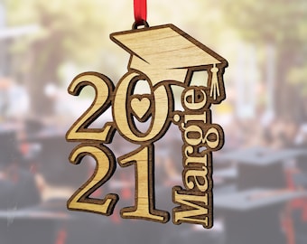 Class of 2026 Graduation Wood Ornament Graduate Party Favor Gifts for Him Her RN Shadow Box Decoration College Grad Car Decor Laser Engraved