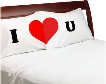 Valentines Day Gift  I Love You Pillow Cases   For Him For Her  Boyfriend Girlfriend  Husband Wife His Hers  I Heart You  Bf Gf