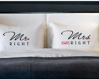 Fundas de almohada "Señor Perfecto, Señora Siempre Perfecta" para almohadas, bodas, compromisos, regalos para parejas, algodón, aniversarios.