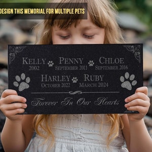 Personalized Custom Granite Dog Cat Memorial Headstone Waterproof Pet Cemetery Marker with Photo Plaque for Outdoor Garden Stepping Stone image 10