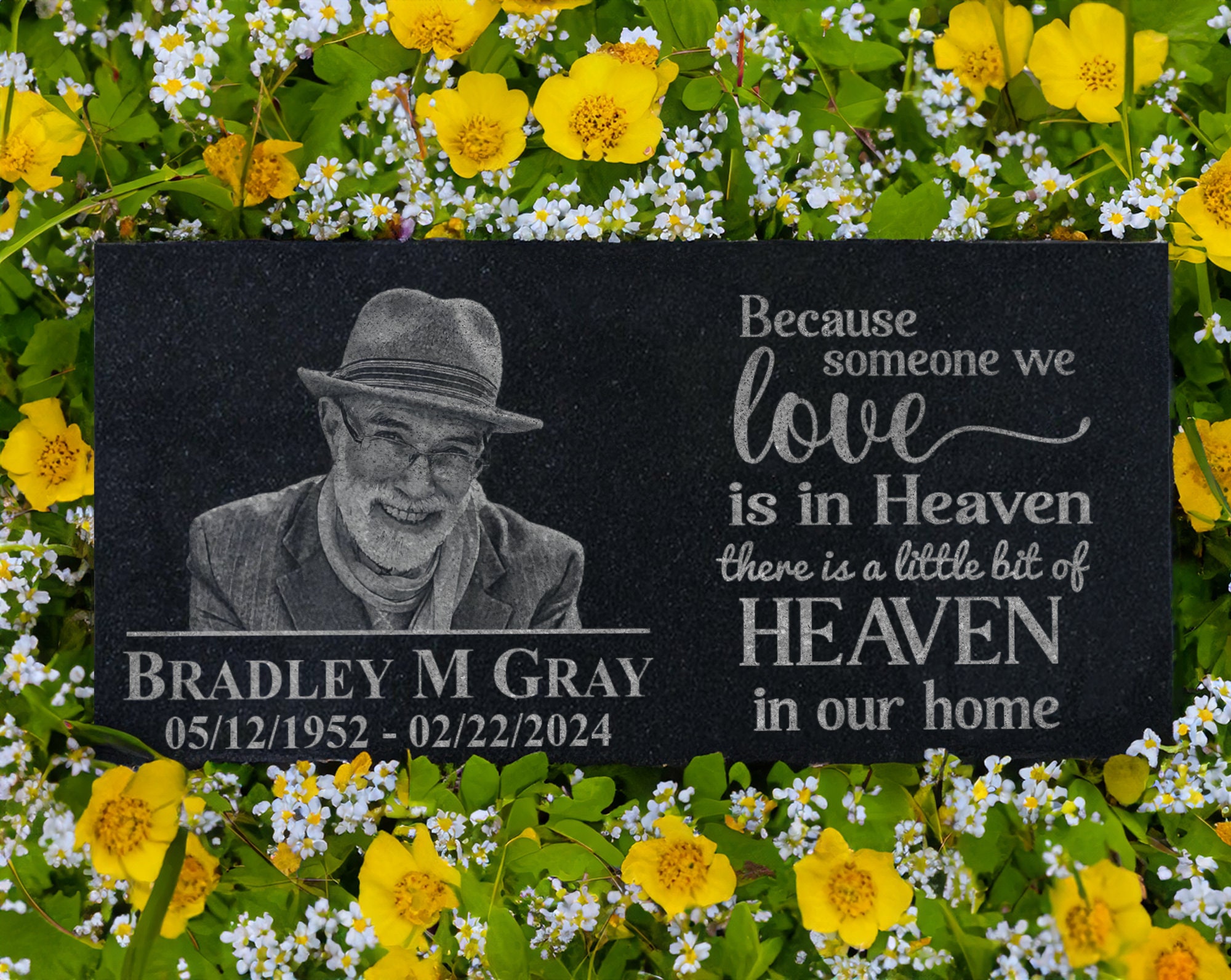 MDFUGEG Personalized Headstones For Grave With Porcelain Photo, Garden Memorial Plaque For Outdoors,Grave Markers For Cemetery For Humans For Loved Ones Lost (style1