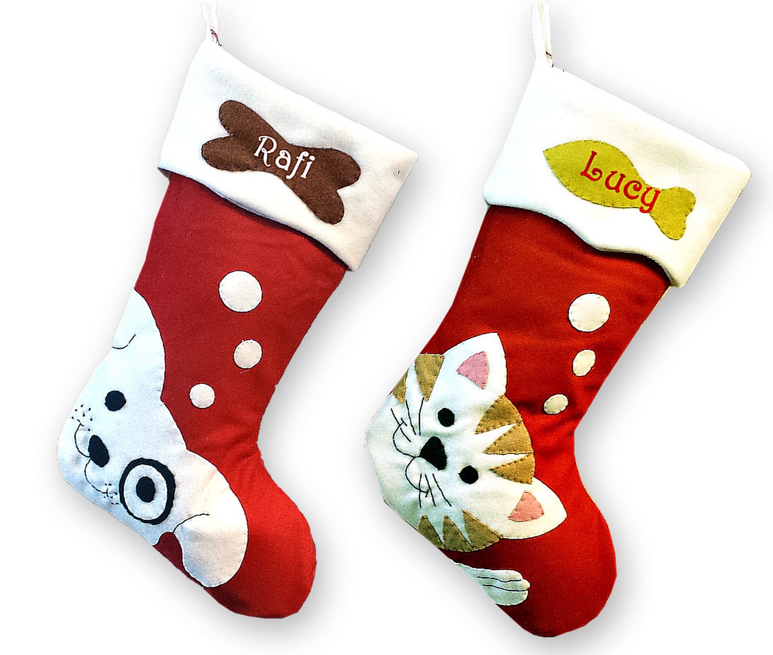 Pet Dog Christmas Stockings Cat Stocking Whimsical Monogrammed Etsy