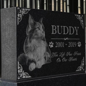 Personalized Custom Granite Dog Cat Memorial Headstone Waterproof Pet Cemetery Marker with Photo Plaque for Outdoor Garden Stepping Stone image 6