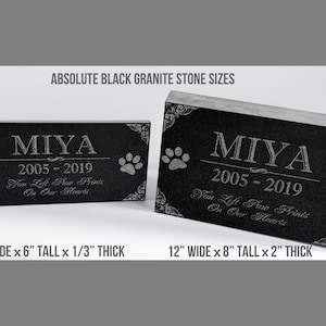 Personalized Dog Memorial Cat Memorial Granite Stone Pet Grave Marker Engraved In Memory of Headstone Custom Engraved Garden Memorial Stone image 3